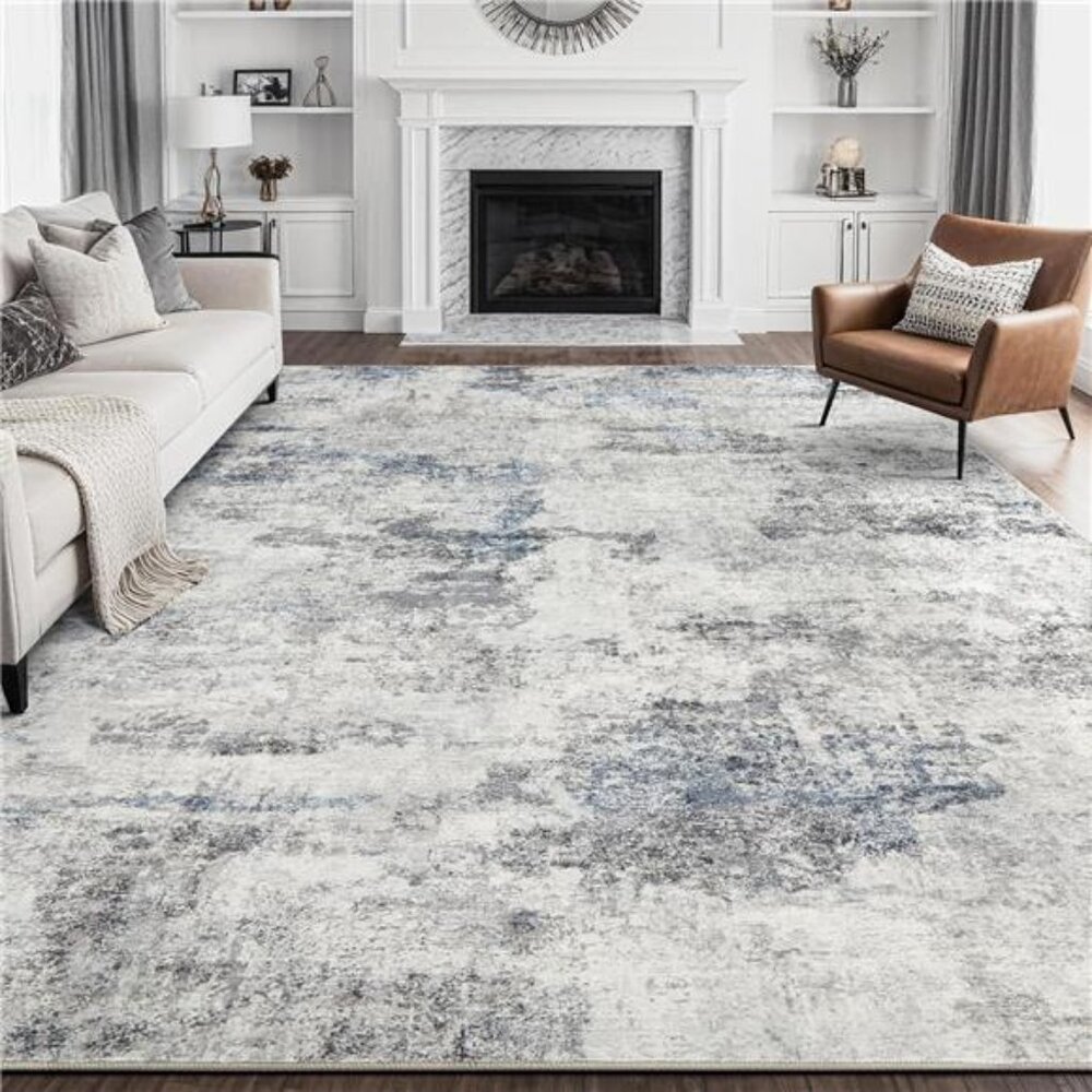 Living Room Area Rugs - 8x10 Abstract Large Soft Indoor Washable Rug Neutral - Picture 1 of 7